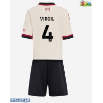 Liverpool Virgil van Dijk #4 Bortedraktsett Barn 2025-26 Kortermet (+ Korte bukser)